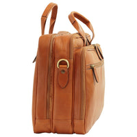 Italienische Leder Aktentasche Braun Colonial – handgefertigt aus 100 % Vollnarbenleder, mit Laptopfach und mehreren Fächern – elegante Business Tasche Made in Italy