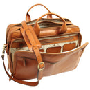 Italienische Leder Aktentasche Braun Colonial – handgefertigt aus 100 % Vollnarbenleder, mit Laptopfach und mehreren Fächern – elegante Business Tasche Made in Italy