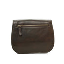 unkelbraune Ledertasche für Damen & Herren – Rückansicht