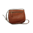 Damen Schultertasche Leder braun Rückseite mit Reißverschluss