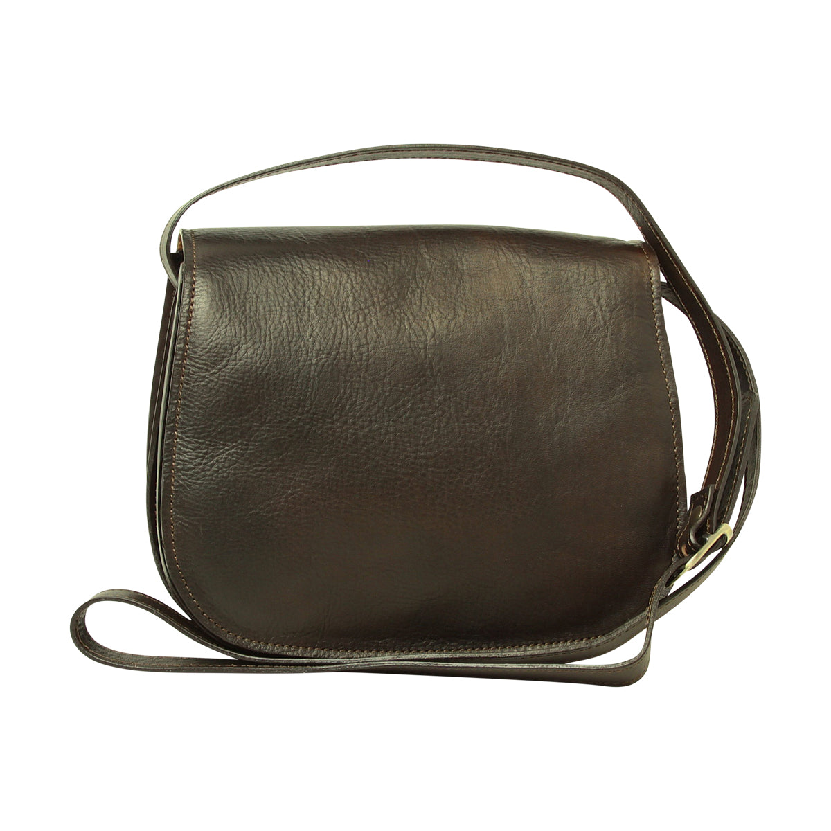 Italienische Damen Schultertasche Leder Braun