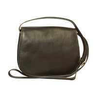 Italienische Damen Schultertasche Leder Braun Vorderansicht