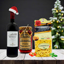 Feinkost Geschenkset Italien mit Primitivo Wein, Casarecce Pasta und Peperoncino Creme zu Weihnachten
