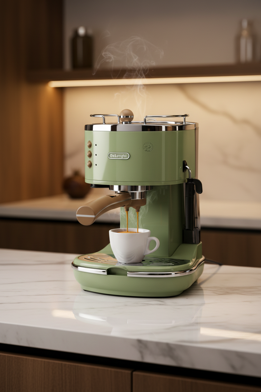     DeLonghi Vintage Kaffeemaschine grün Espresso Tasse Küche modern