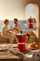 italienische Kaffeemaschine 6 Tassen rot Bialetti Rainbow Espresso genießen zuhause
