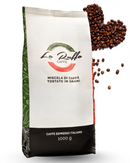 La Ruffa Caffè – ganze Kaffeebohnen, italienischer Espresso, 1000g, auf braunem Bohnenhintergrund