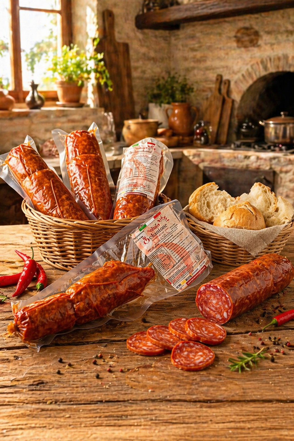 scharfe kalabrische Schweinesalami 500g