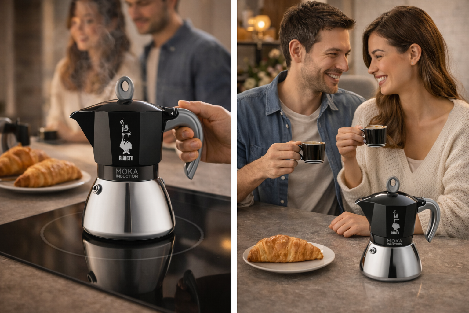 Espressokocher Bialetti Moka Induc Black 6 Tassen moderne Küche