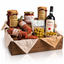    Italienisches Antipasti Geschenkset mit Salami, Nduja, Oliven und Rotwein