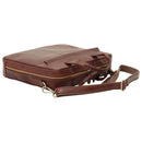 Italienische Leder Aktentasche Herren Braun mit Reißverschluss – Old Angler Firenze, handgefertigte Business Tasche