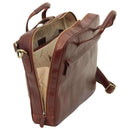 Italienische Leder Aktentasche Herren Braun mit Reißverschluss – Old Angler Firenze, handgefertigte Business Tasche