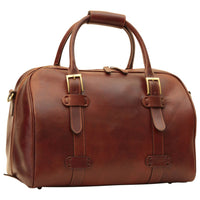 Italienische Leder Reisetasche Braun – Vorderansicht mit Griffen