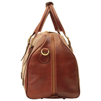 Italienische Leder Reisetasche Braun – Vorderansicht mit Griffen