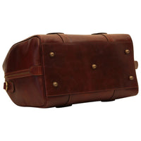 Italienische Leder Reisetasche Braun – Vorderansicht mit Griffen