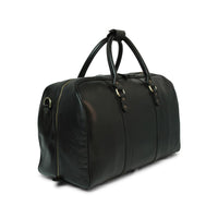 Italienische Leder Reisetasche Herren Schwarz – Old Angler, Seitenansicht