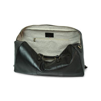 Italienische Leder Travel Bag Herren – geöffnet, Laptopfach sichtbar