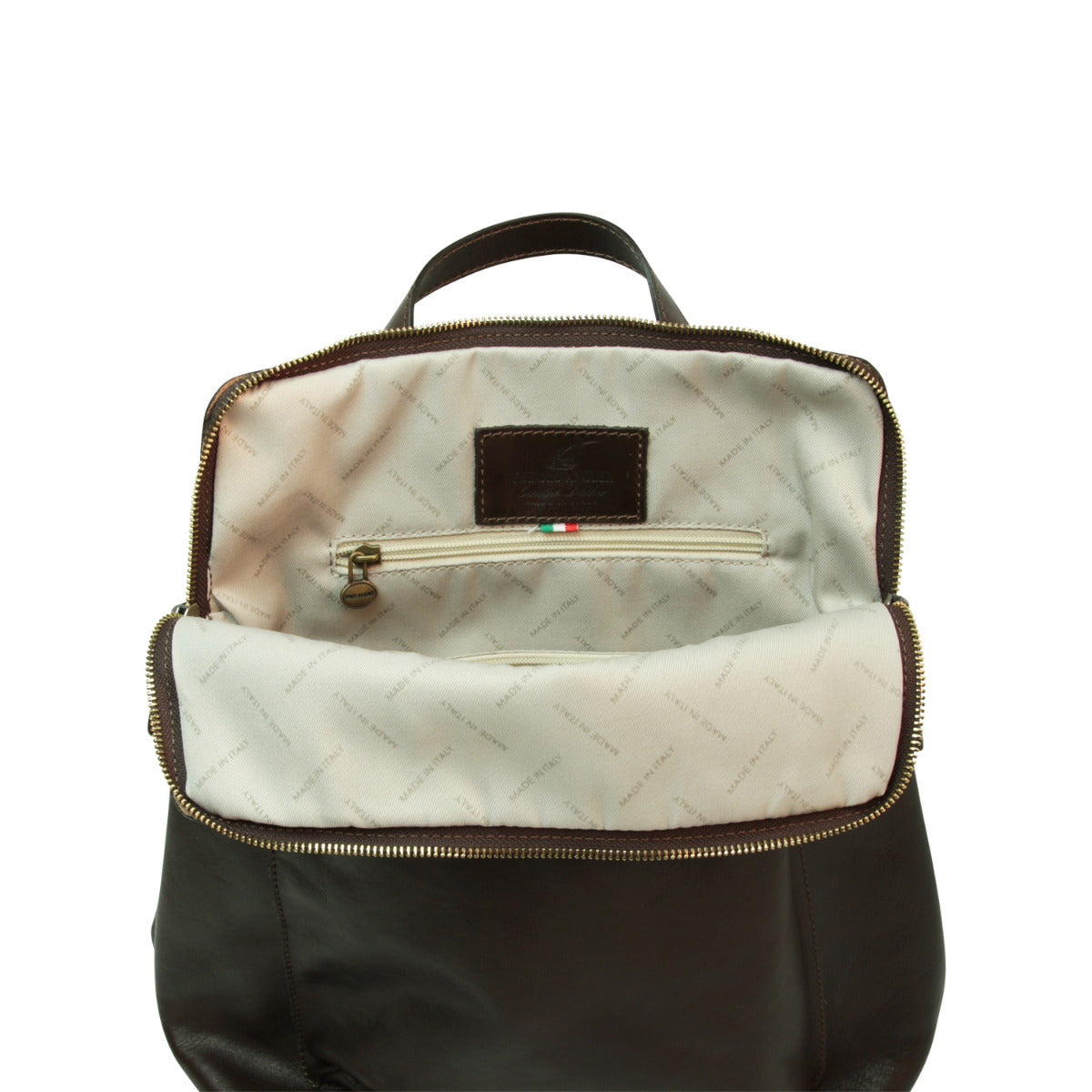 Italienischer Leder Rucksack Dunkelbraun