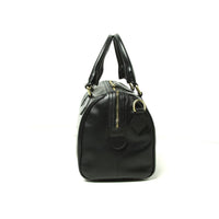 Schwarze Damen Schultertasche aus Vollnarbenleder – elegante Form