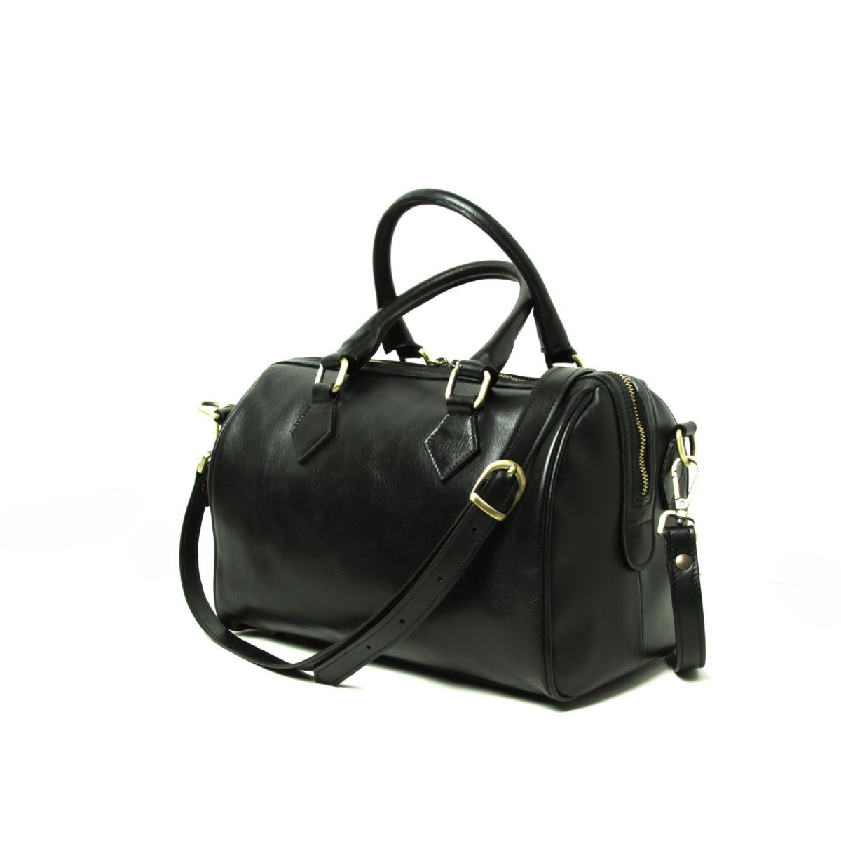 Italienische schwarze Ledertasche