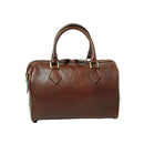 Damen Leder Handtasche Braun – Seitenansicht rechts mit Doppelgriff
