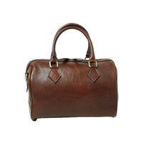 Damen Leder Handtasche Braun – Seitenansicht rechts mit Doppelgriff