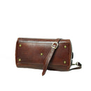 Damen Leder Handtasche Braun – Seitenansicht rechts mit Doppelgriff