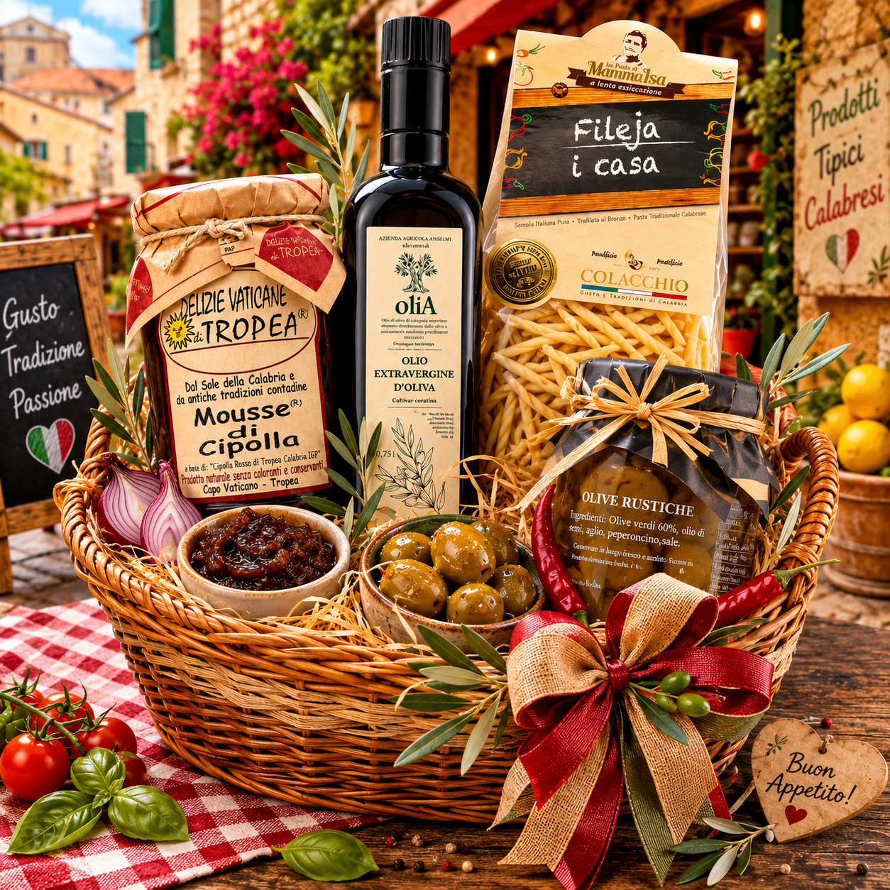 Premium Italienischer Feinkost Geschenkkorb "La Bella Italia" - Reusable