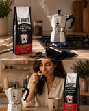 Italienische Espressokanne Bialetti Moka Classico in Anwendung – frischer Espresso zuhause genießen