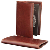 Leather Passport Holder - Brown-1