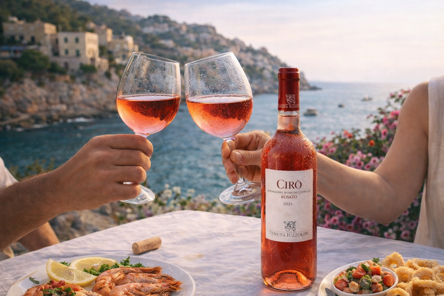 Cirò Rosé Wein aus Kalabrien – gekühlt am Meer genießen mit frischen Meeresfrüchten und italienischer Küstenkulisse