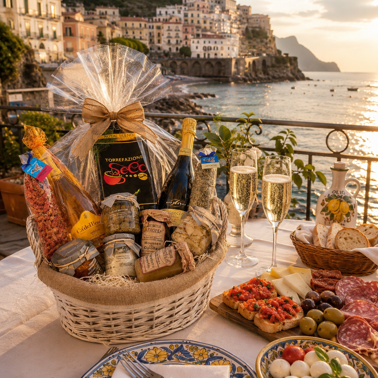 🇮🇹 Italienischer Luxus Geschenkkorb mit Prosecco und Feinkost