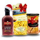 Italienisches Meeresdelikatessen Geschenkset mit Callipo Colatura di Alici, Maccheroni Brigati Pasta und Thunfischfilets in Olivenöl – Gourmet Geschenk aus Italien
