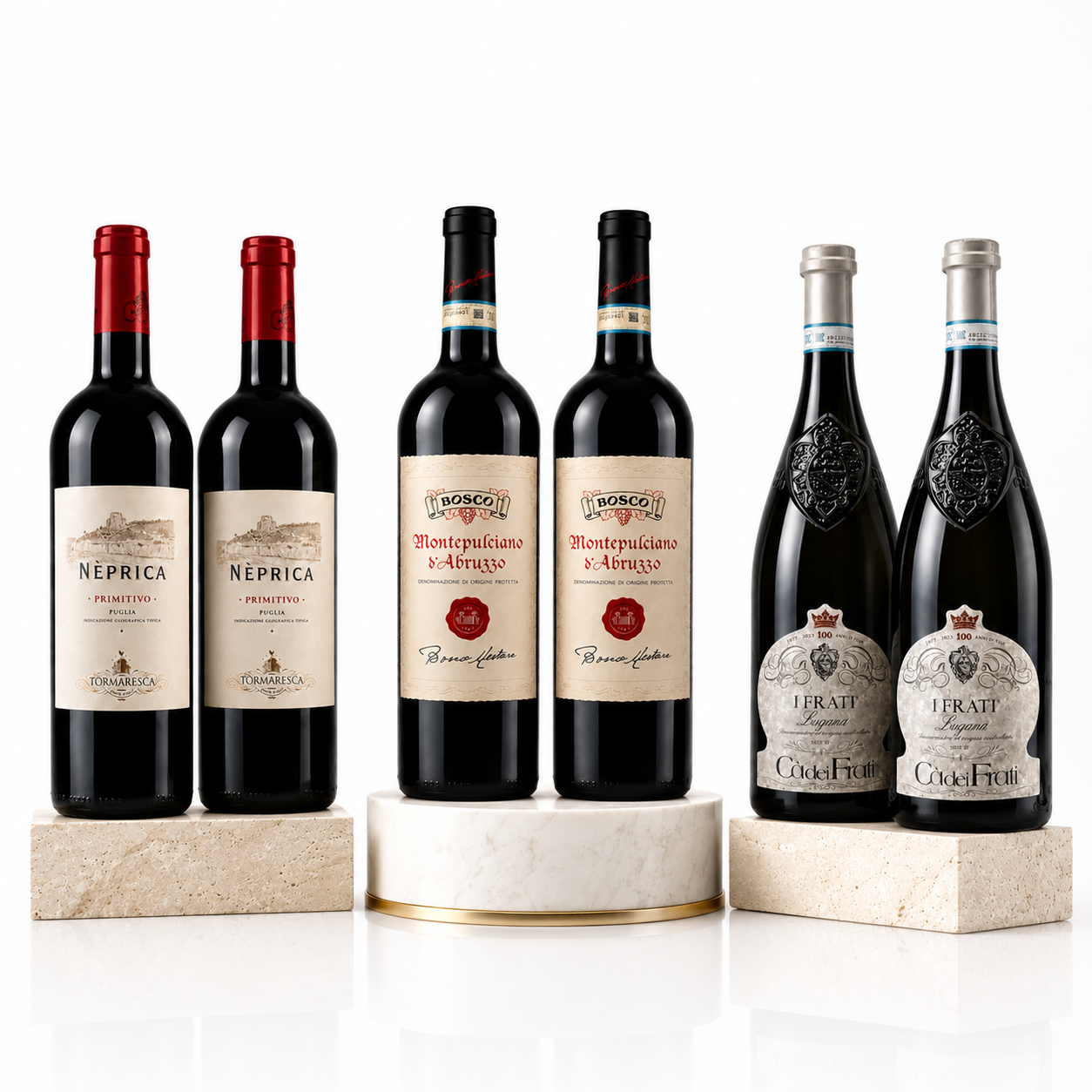 Italienisches Weinpaket mit Primitivo, Montepulciano d’Abruzzo und Lugana – Premium Weinset aus Italien