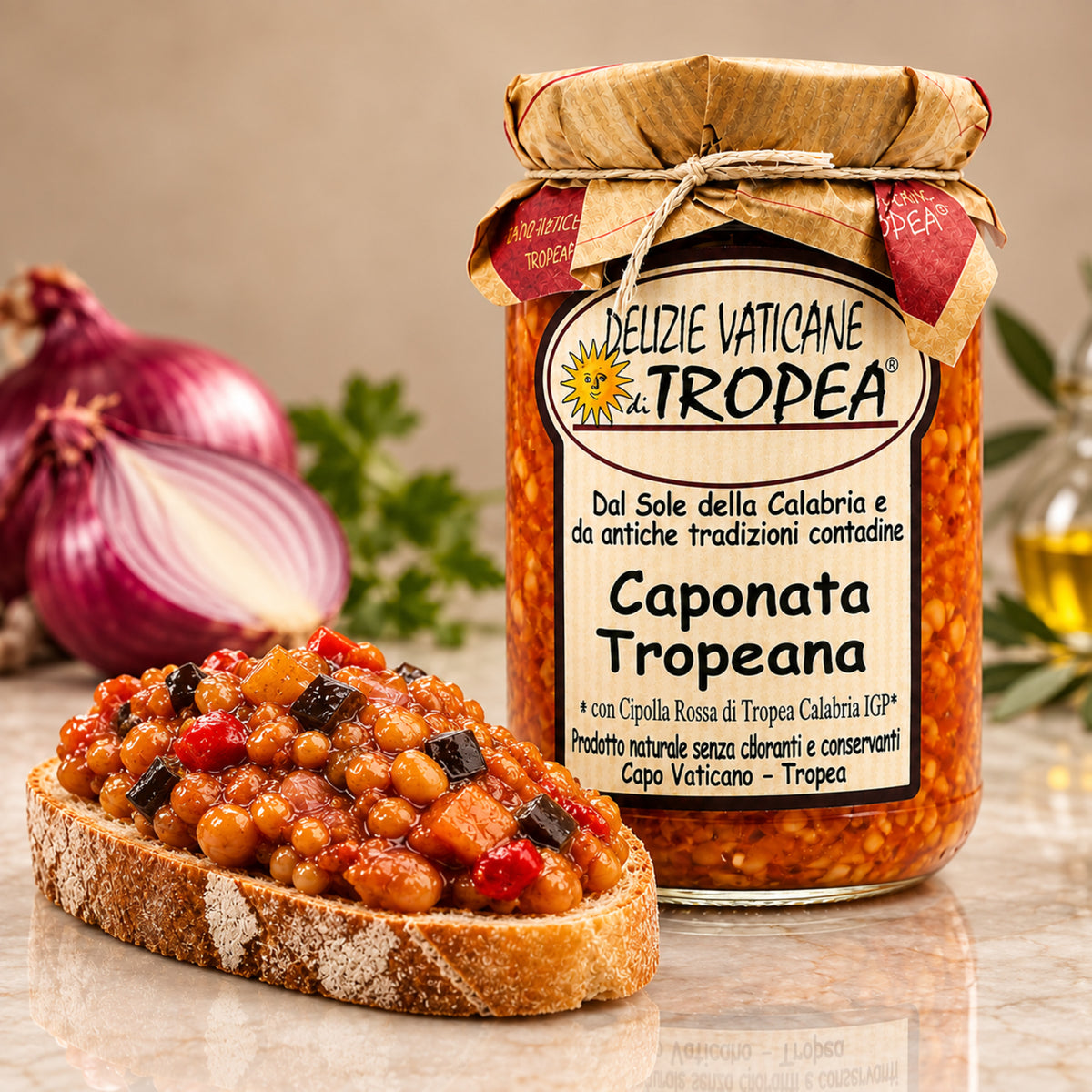 Caponata mit roten Zwiebeln von Tropea