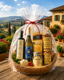 Premium italienischer Geschenkkorb mit Pinot Grigio, Olivenöl Extra Vergine, Fileja Pasta und ausgewählten Delikatessen aus Kalabrien und Sizilien