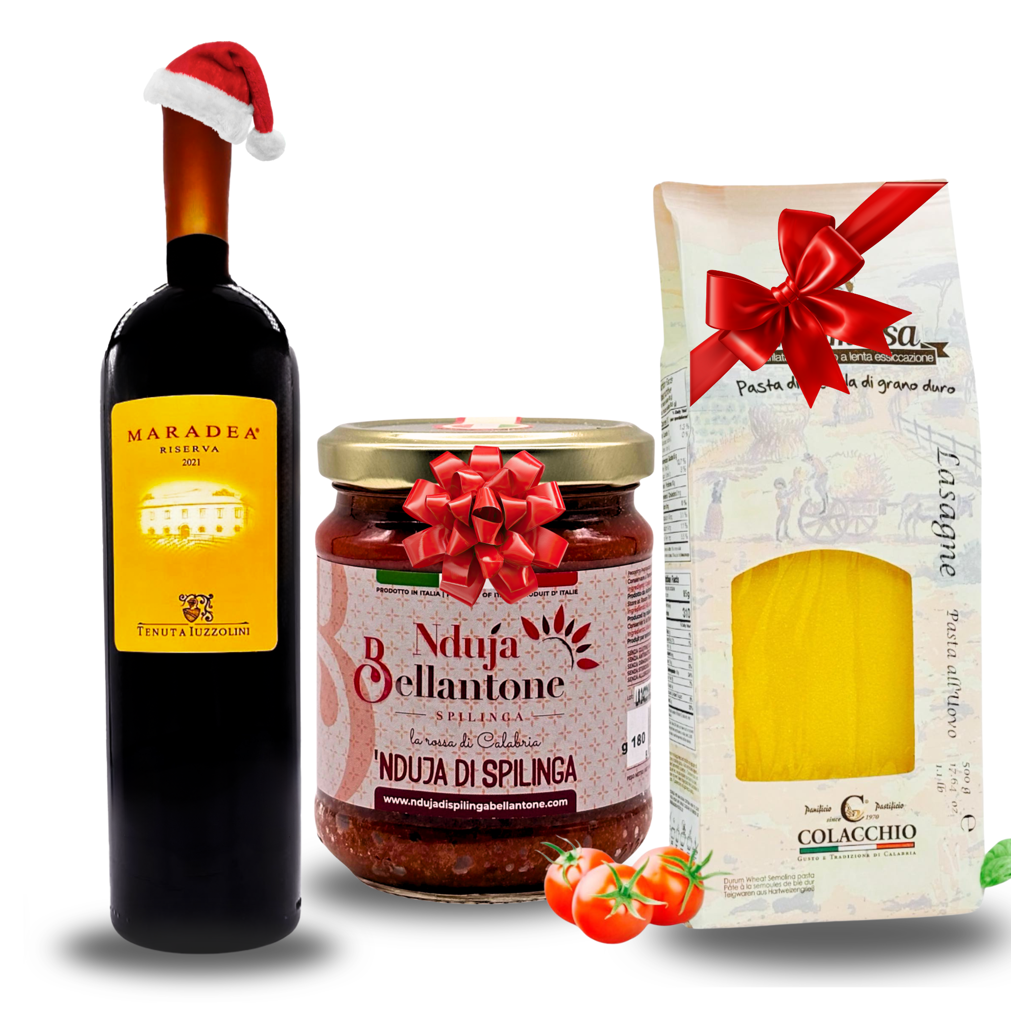 Pasta und Rotwein Geschenkset aus Kalabrien