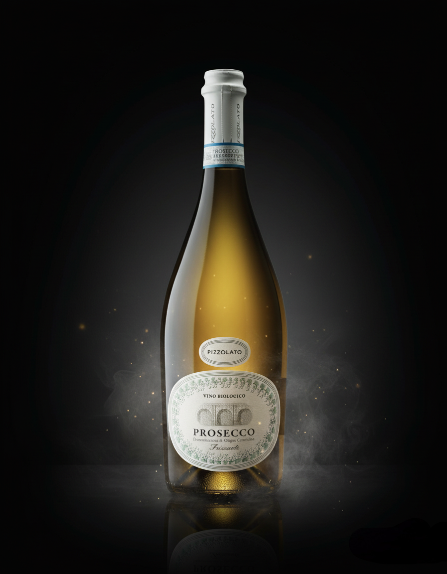 Pizzolato Prosecco Frizzante Bio italienischer Schaumwein Flasche freigestellt Produktbild Shop
