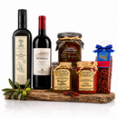 Das Essenza Paket - Italienische Gourmet Kollektion mit Olivenöl, Primitivo Wein, Pomodoro Capperi Acciughe, Tropea Zwiebelmousse, Peperoncino Creme und getrockneten Chilis