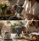 Espresso genießen mit Bialetti Brikka Kaffeemaschine Italien Stil
