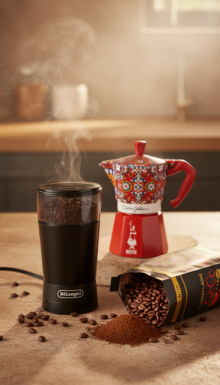 Italienische Espressomaschine mit Kaffeemühle – frischer Kaffee Genuss zuhause