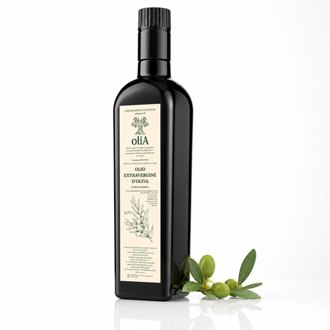 Olia Olio Extravergine d’Oliva 750 ml – kaltgepresstes Olivenöl aus Apulien mit italienischen Oliven