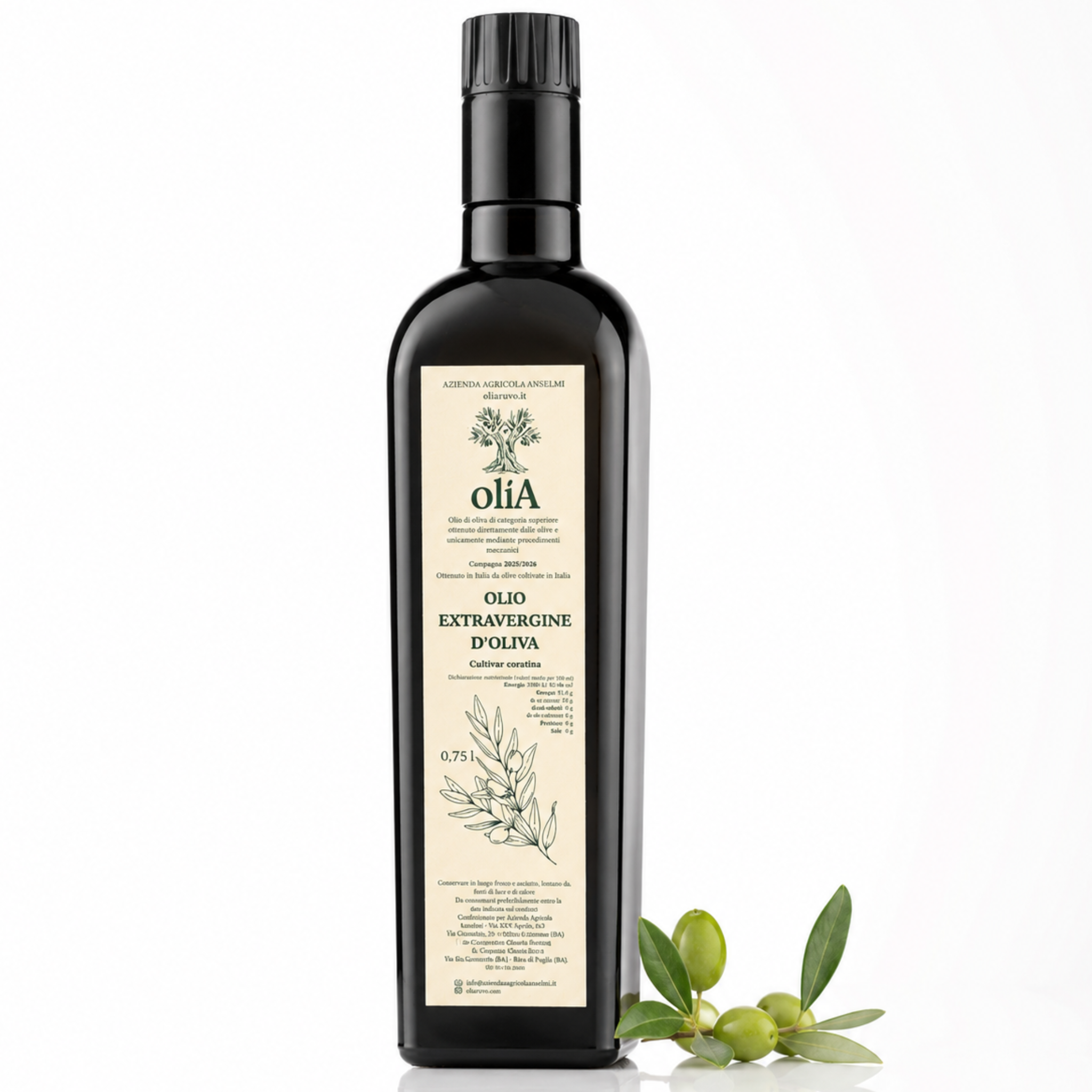 Italienisches Extra Vergine Olivenöl 750 ml von Azienda Agricola Anselmi aus Ruvo di Puglia