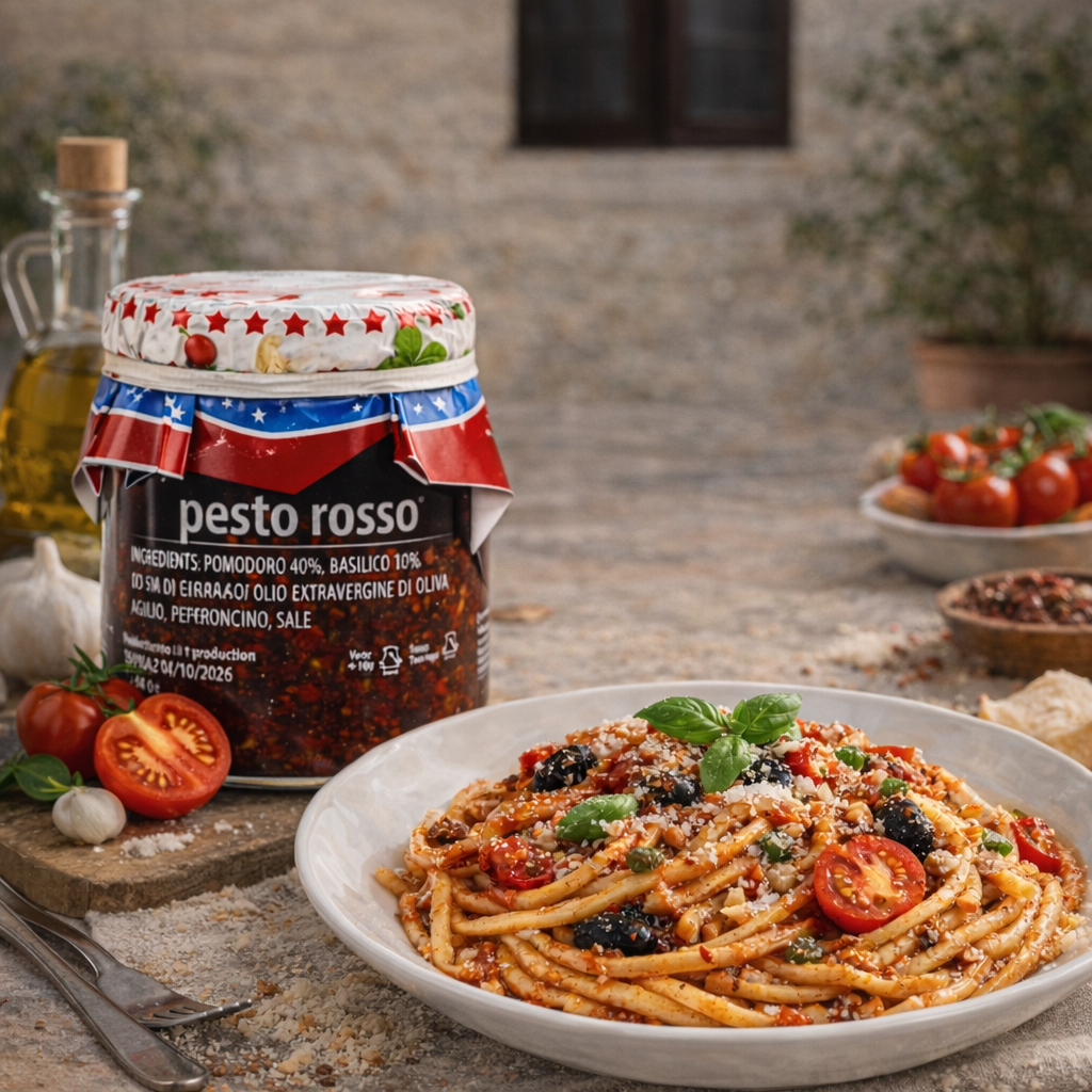 Pesto Rosso – Italienisches Tomaten-Basilikum-Pesto, 180g