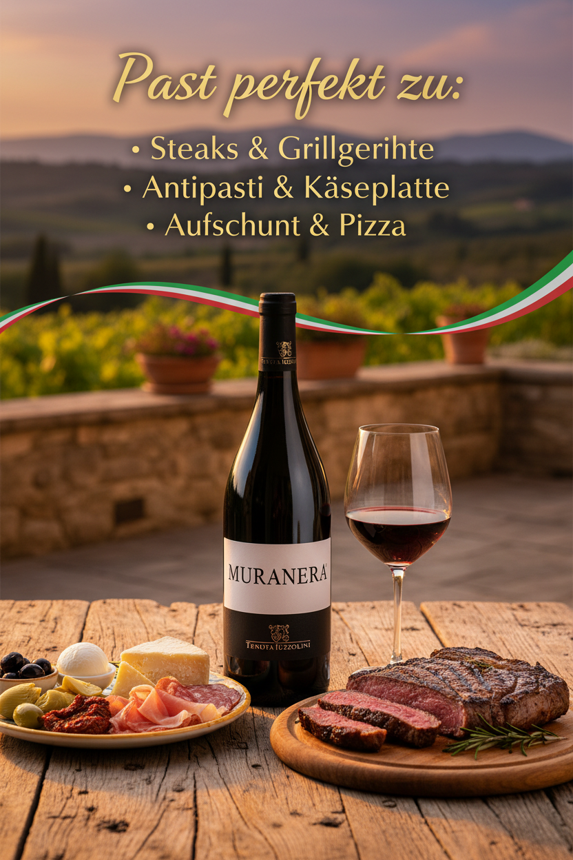 Muranera Rotwein aus Kalabrien von Tenuta Iuzzolini – italienischer Premiumwein perfekt zu Steak, Antipasti, Käse und Pizza