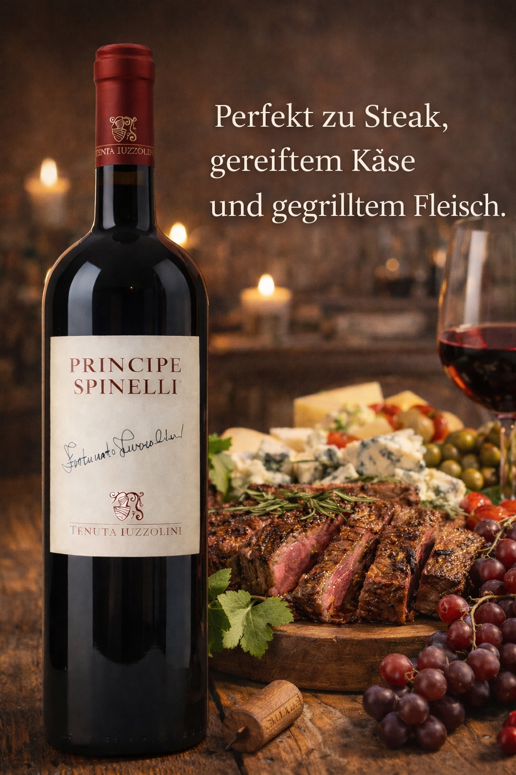 Principe Spinelli Rotwein Tenuta Iuzzolini – italienischer Premium Rotwein perfekt zu Steak und gereiftem Käse.