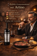 Italienischer Rotwein Artino Verkostung mit Steak und Antipast