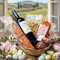 Ostern Geschenkkorb mit italienischem Rotwein Ciro, Salami, Oliven und Nduja – italienischer Feinkost Geschenkkorb zu Ostern online kaufen bei Bella Italia Store