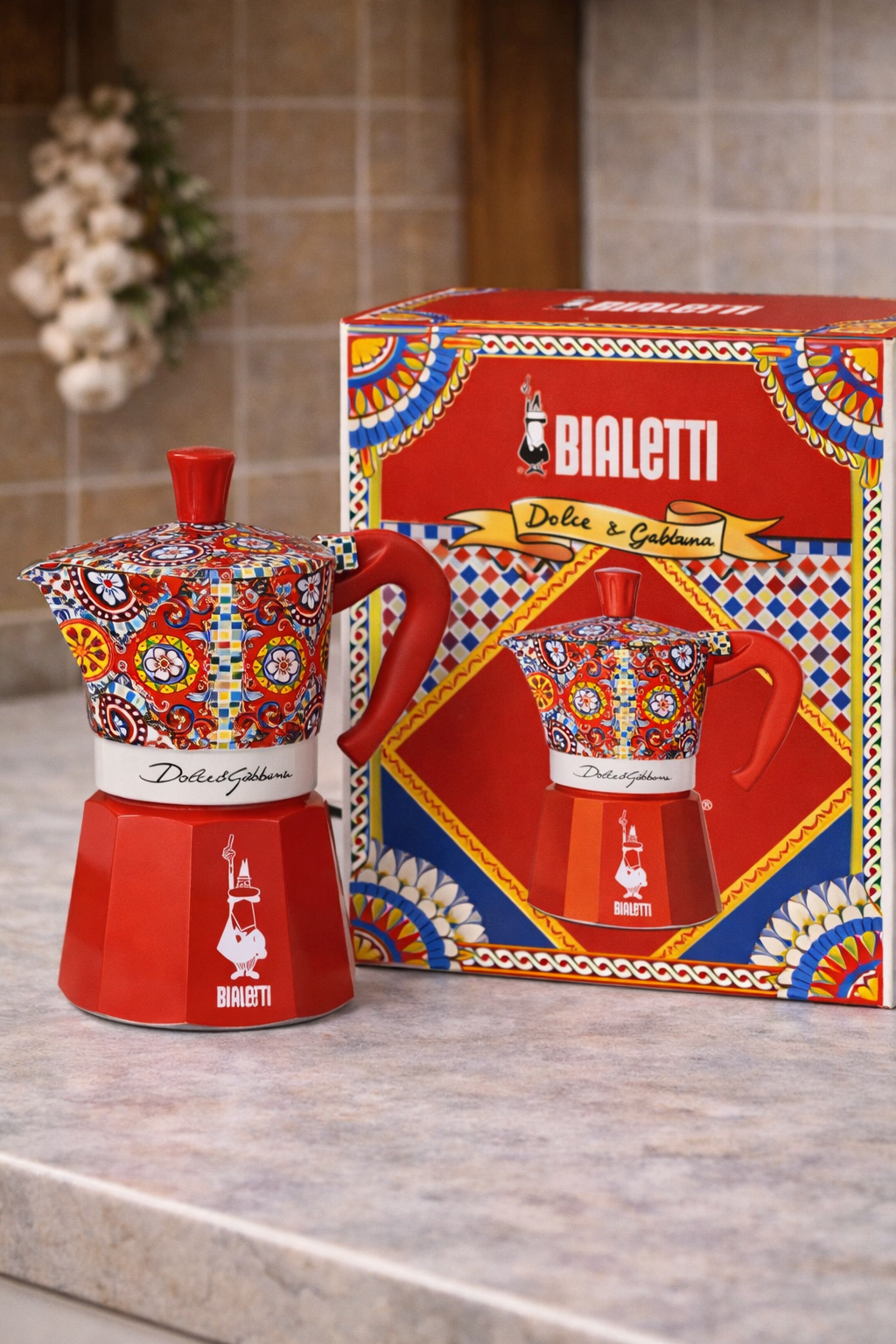 Bialetti Dolce & Gabbana Kaffeemaschine Geschenk Set rot – originale Verpackung 6 Tassen Espresso Maker

