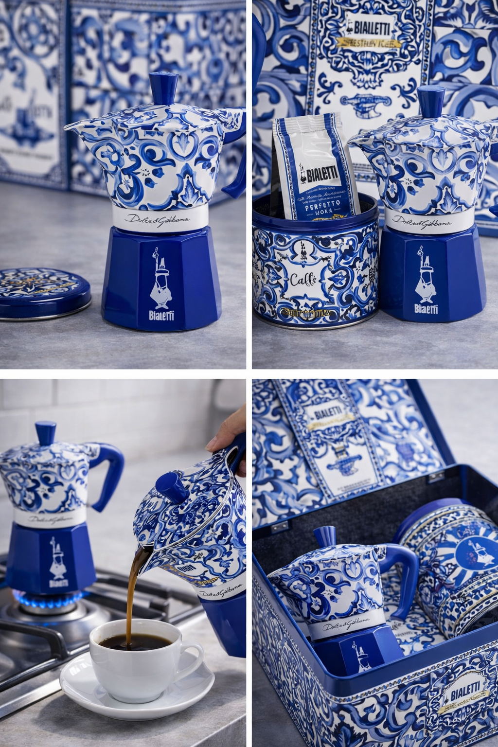Details Bialetti Moka Express Dolce & Gabbana 3 Tassen – Espressokanne Design und Anwendung
