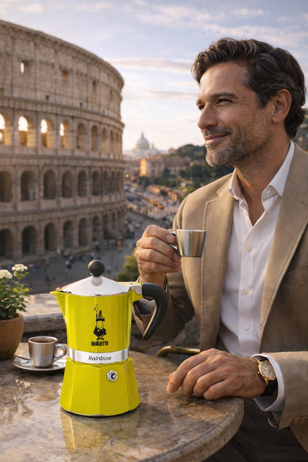 Espresso mit Bialetti Rainbow 6 Tassen Kaffeemaschine kaufen frisch gebrüht